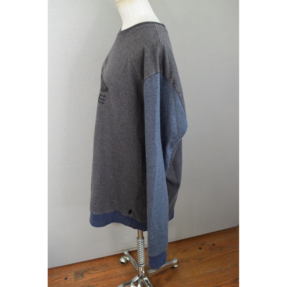 Patagonia Flying Fish Sweatshirt XL Grey Blue Two Tone Organic Cotton 39473 - Picture 2 of 6
